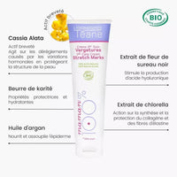 Composition naturelle de la crème du Programme Prévention Vergetures pour la grossesse