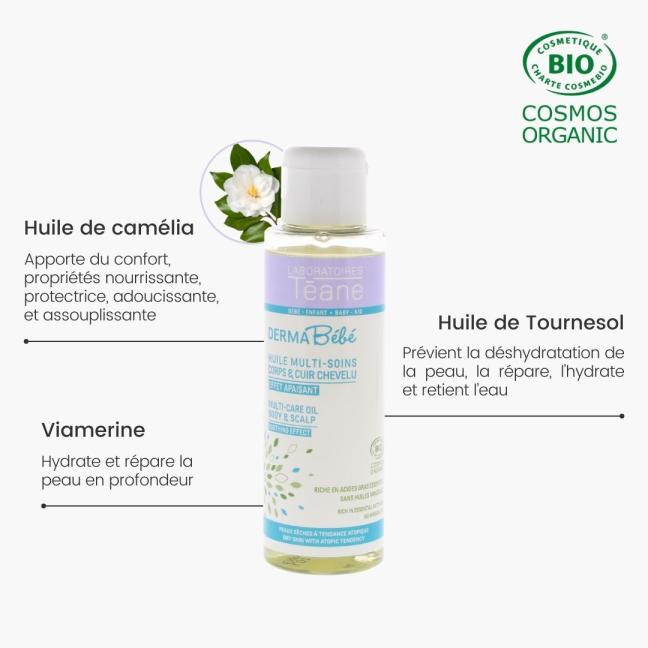 Huile bébé multi-soins certifiée bio